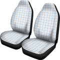 White And Blue Tattersall Pattern Print Universal Fit Car Seat Covers