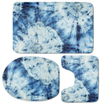 White And Blue Tie Dye Print 3 Piece Bath Mat Set