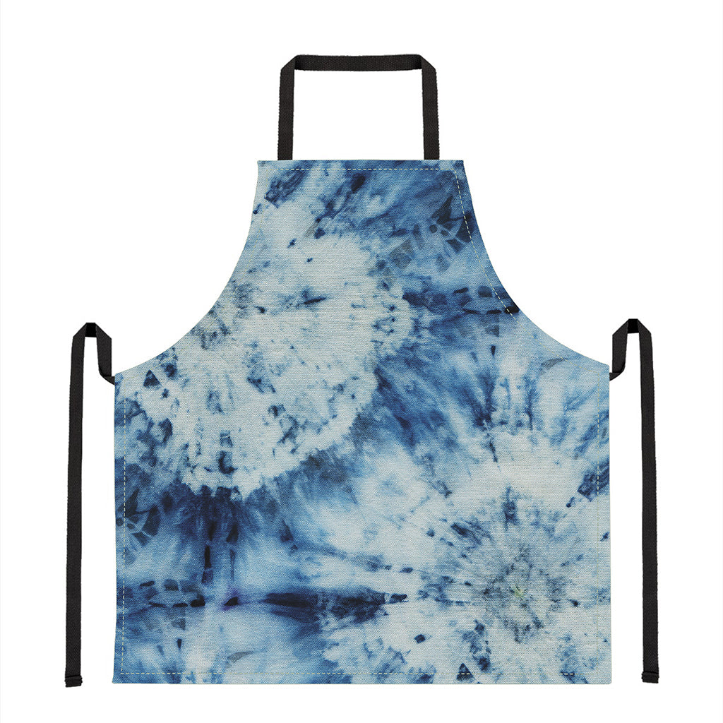 White And Blue Tie Dye Print Apron