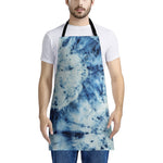 White And Blue Tie Dye Print Apron