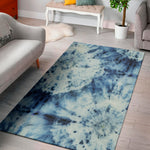 White And Blue Tie Dye Print Area Rug