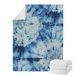 White And Blue Tie Dye Print Blanket