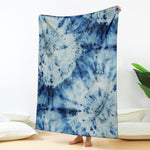 White And Blue Tie Dye Print Blanket