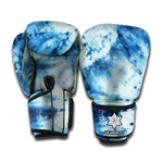 White And Blue Tie Dye Print Boxing Gloves