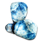 White And Blue Tie Dye Print Boxing Gloves
