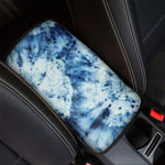 White And Blue Tie Dye Print Car Center Console Cover