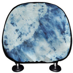 White And Blue Tie Dye Print Car Headrest Covers