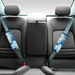 White And Blue Tie Dye Print Car Seat Belt Covers