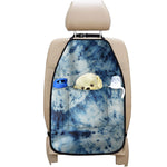 White And Blue Tie Dye Print Car Seat Organizers