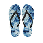 White And Blue Tie Dye Print Flip Flops