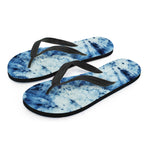 White And Blue Tie Dye Print Flip Flops