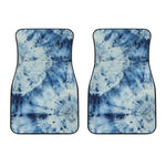 White And Blue Tie Dye Print Front Car Floor Mats