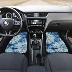 White And Blue Tie Dye Print Front Car Floor Mats