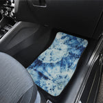 White And Blue Tie Dye Print Front Car Floor Mats