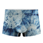 White And Blue Tie Dye Print Men's Boxer Briefs