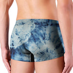 White And Blue Tie Dye Print Men's Boxer Briefs