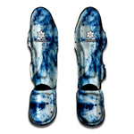 White And Blue Tie Dye Print Muay Thai Shin Guard