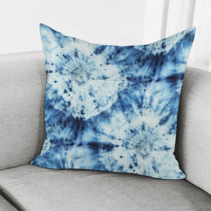 White And Blue Tie Dye Print Pillow Cover