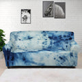 White And Blue Tie Dye Print Sofa Cover
