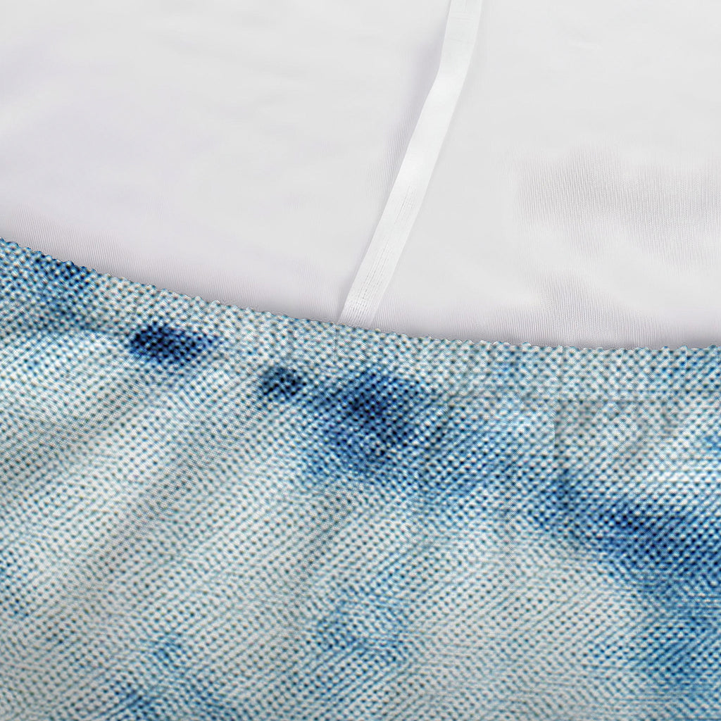 White And Blue Tie Dye Print Sofa Cover