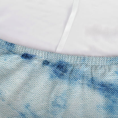 White And Blue Tie Dye Print Sofa Cover