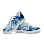 White And Blue Tie Dye Print White Sneakers