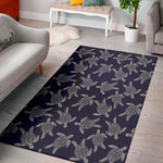 White And Blue Turtle Pattern Print Area Rug