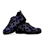 White And Blue Turtle Pattern Print Black Sneakers