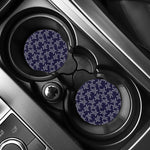 White And Blue Turtle Pattern Print Car Coasters
