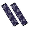 White And Blue Turtle Pattern Print Car Seat Belt Covers