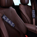 White And Blue Turtle Pattern Print Car Seat Belt Covers