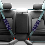 White And Blue Turtle Pattern Print Car Seat Belt Covers