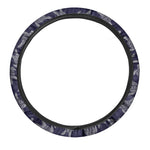 White And Blue Turtle Pattern Print Car Steering Wheel Cover