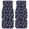 White And Blue Turtle Pattern Print Front and Back Car Floor Mats