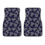 White And Blue Turtle Pattern Print Front Car Floor Mats