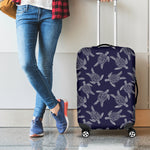 White And Blue Turtle Pattern Print Luggage Cover