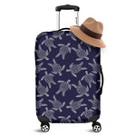 White And Blue Turtle Pattern Print Luggage Cover