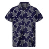 White And Blue Turtle Pattern Print Men's Short Sleeve Shirt