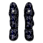 White And Blue Turtle Pattern Print Muay Thai Shin Guard