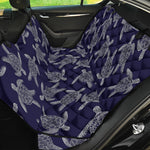 White And Blue Turtle Pattern Print Pet Car Back Seat Cover