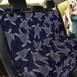 White And Blue Turtle Pattern Print Pet Car Back Seat Cover