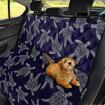 White And Blue Turtle Pattern Print Pet Car Back Seat Cover