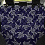 White And Blue Turtle Pattern Print Pet Car Back Seat Cover