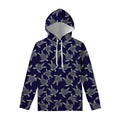 White And Blue Turtle Pattern Print Pullover Hoodie