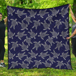 White And Blue Turtle Pattern Print Quilt