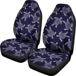 White And Blue Turtle Pattern Print Universal Fit Car Seat Covers