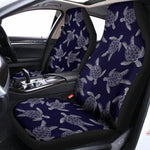 White And Blue Turtle Pattern Print Universal Fit Car Seat Covers