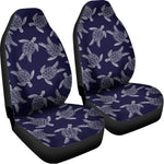 White And Blue Turtle Pattern Print Universal Fit Car Seat Covers