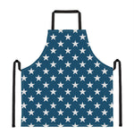 White And Blue USA Star Pattern Print Apron