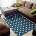 White And Blue USA Star Pattern Print Floor Mat